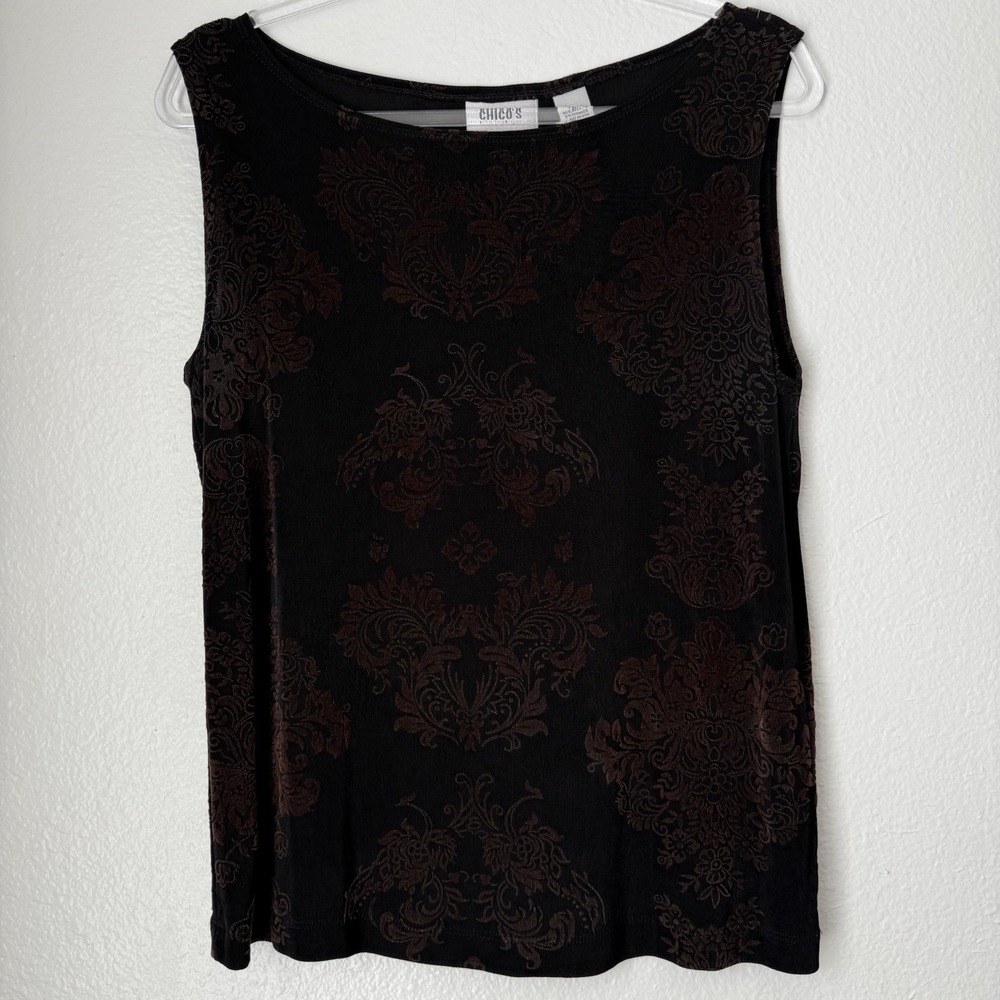 Vintage Stretch Womens Top Y2K 90s Velvet Burnout Whimsigoth Fairy Grunge Chicos